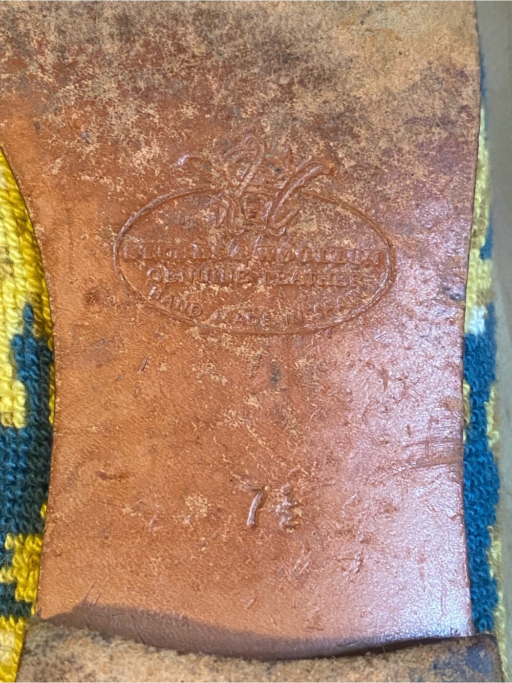 Stubbs & Wootton Palm Beach Blue Gold Coral Reef Needlepoint Loafers Size 7.5 - Picture 8 of 13